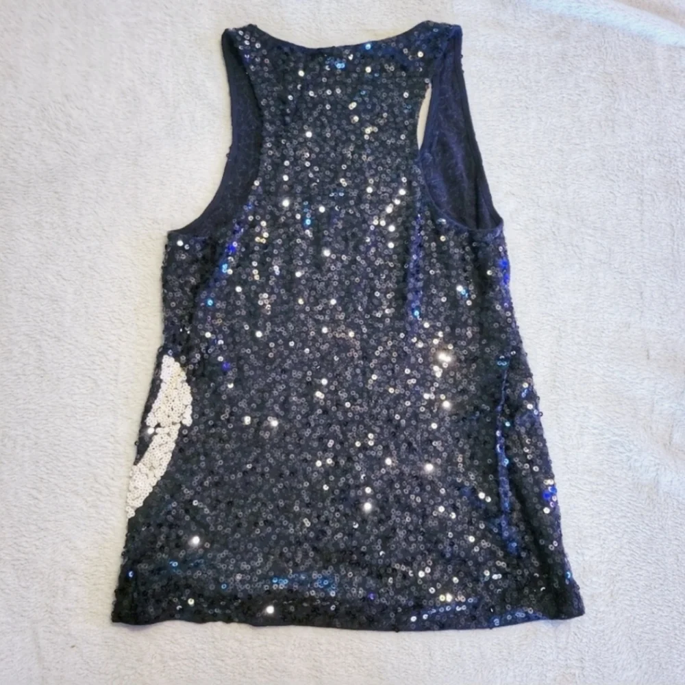 J. Crew Navy Sequin Anchor Tank Top Sz S - Picture 3 of 3